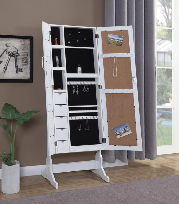 Doyle Jewelry Cheval Mirror with Picture Frames White - Imperial Furniture (Las Vegas, NV) - Multi Location