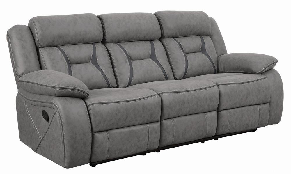 Higgins Pillow Top Arm Upholstered Motion Sofa Grey - Imperial Furniture (Las Vegas, NV) - Multi Location