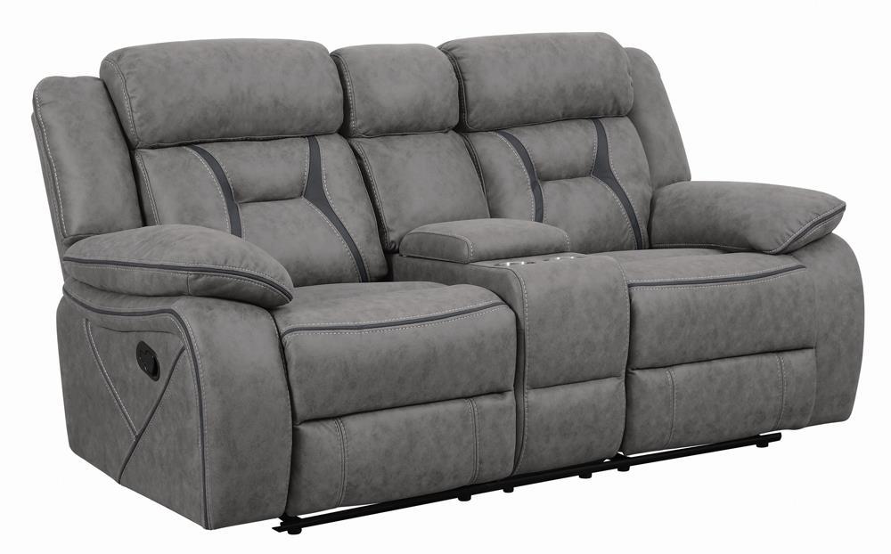 Higgins Pillow Top Arm Motion Loveseat with Console Grey - Imperial Furniture (Las Vegas, NV) - Multi Location