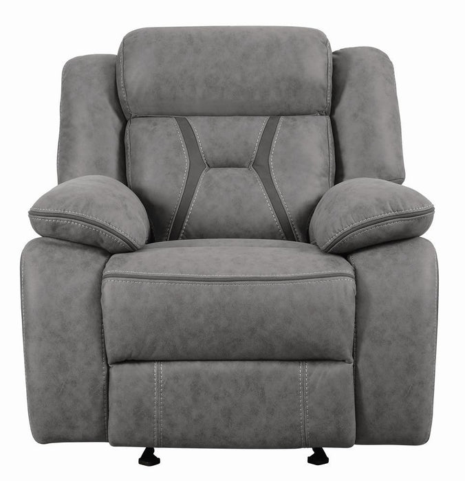 Higgins Overstuffed Upholstered Glider Recliner Grey - Imperial Furniture (Las Vegas, NV) - Multi Location