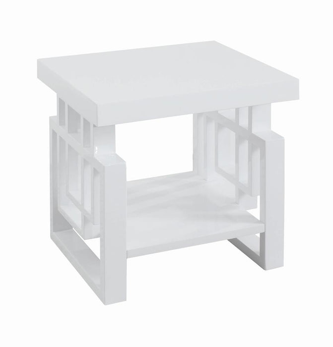 Schmitt Rectangular End Table High Glossy White - Imperial Furniture (Las Vegas, NV) - Multi Location