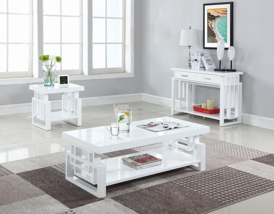 Schmitt Rectangular End Table High Glossy White - Imperial Furniture (Las Vegas, NV) - Multi Location