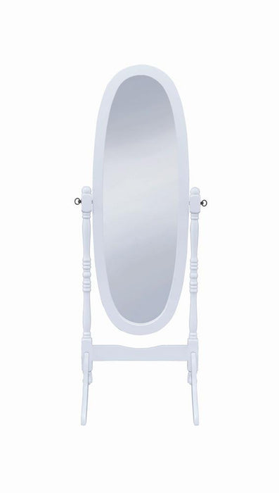Foyet Oval Cheval Mirror White - Imperial Furniture (Las Vegas, NV) - Multi Location