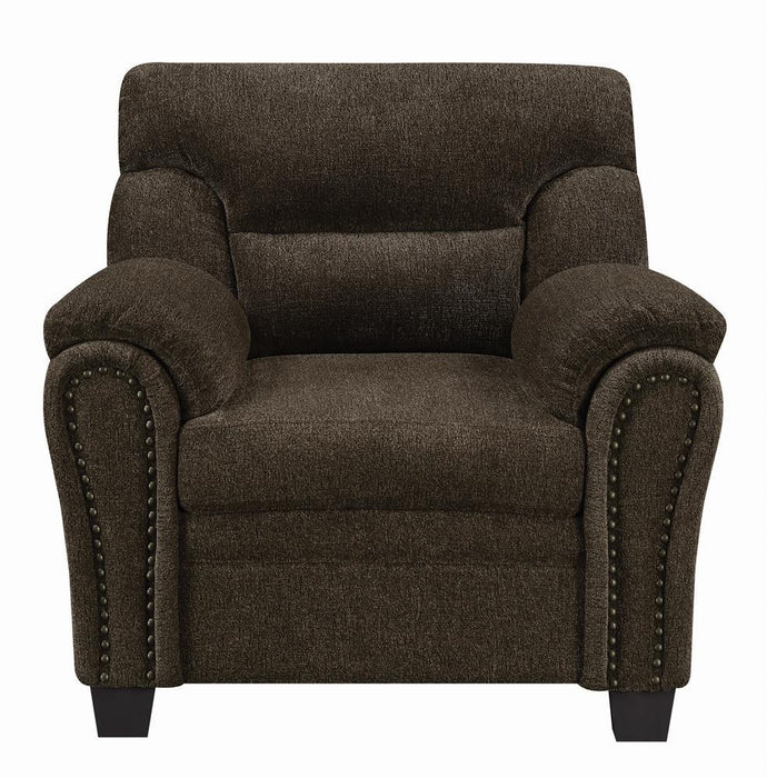 Clementine Upholstered Chair with Nailhead Trim Brown - Imperial Furniture (Las Vegas, NV) - Multi Location