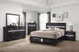 Miranda California King. E.King, & Queen 2-drawer Storage Bed Black & White - Imperial Furniture (Las Vegas, NV) - Multi Location
