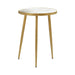 Acheson Round Accent Table White and Gold - Imperial Furniture (Las Vegas, NV) - Multi Location