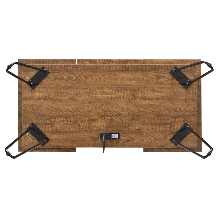 Sheeran Writing Desk with 4 Hidden Storages Rustic Amber - Imperial Furniture (Las Vegas, NV) - Multi Location