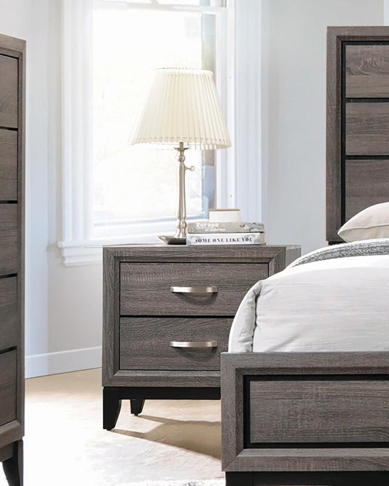 Watson 2-drawer Nightstand Grey Oak and Black - Imperial Furniture (Las Vegas, NV) - Multi Location