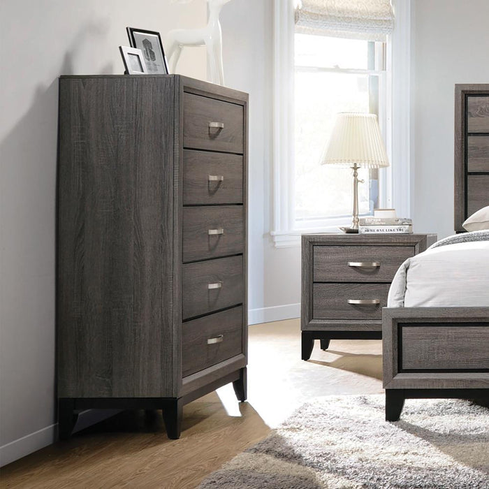 Watson 5-drawer Chest Grey Oak and Black - Imperial Furniture (Las Vegas, NV) - Multi Location