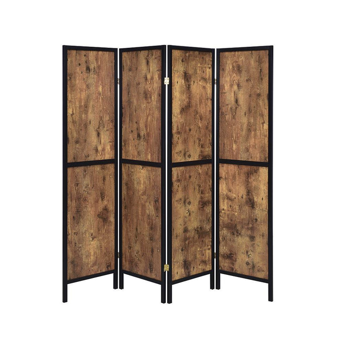 Deepika 4-panel Folding Screen Antique Nutmeg and Black - Imperial Furniture (Las Vegas, NV) - Multi Location