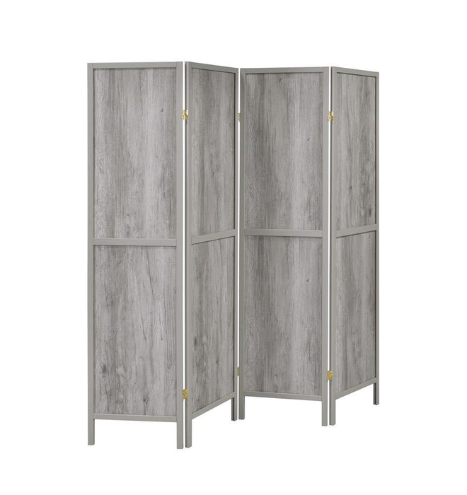 Deepika 4-panel Folding Screen Grey Driftwood - Imperial Furniture (Las Vegas, NV) - Multi Location