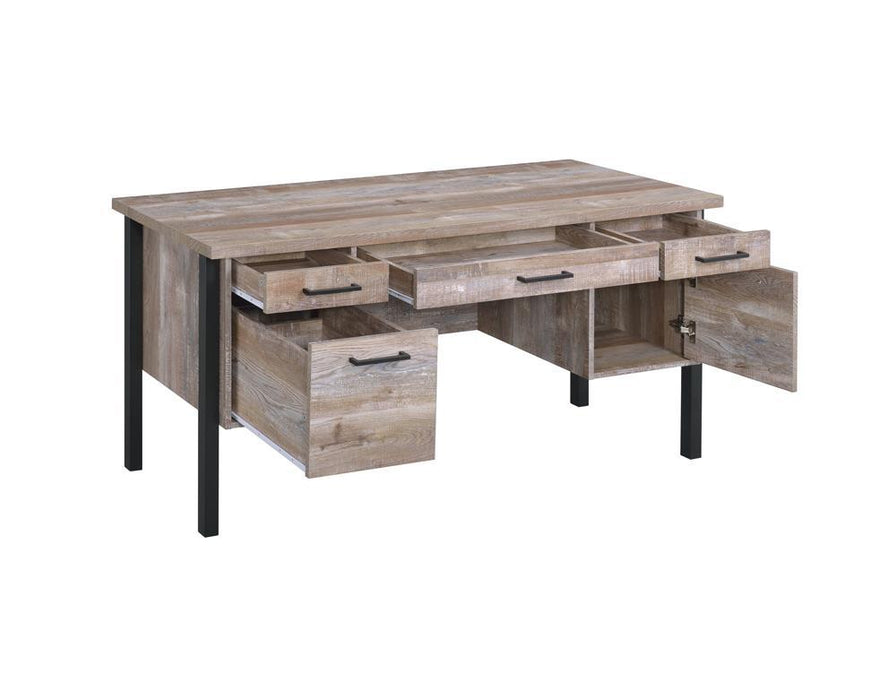 Samson 4-drawer Office Desk Weathered Oak - Imperial Furniture (Las Vegas, NV) - Multi Location