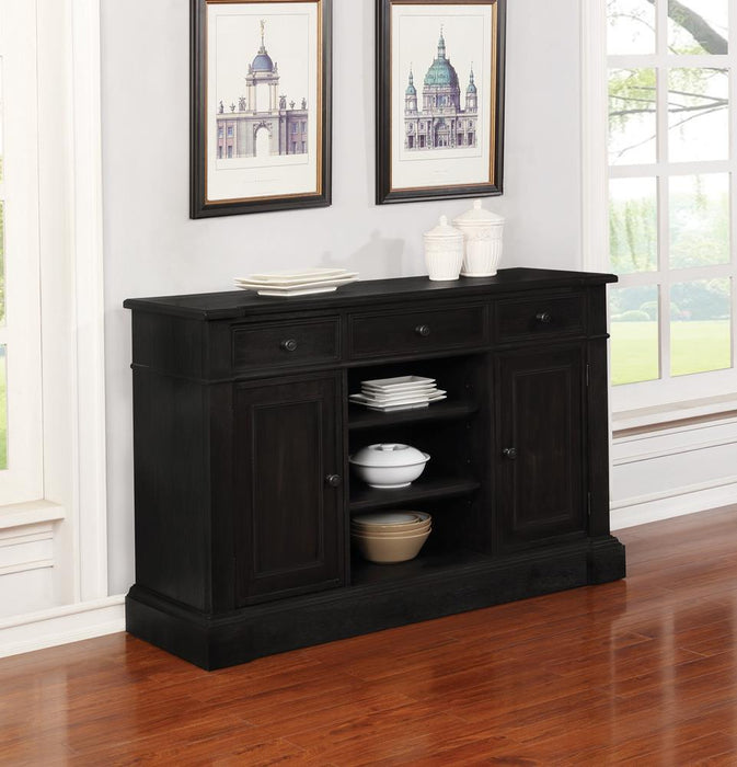 Phelps 2-door Rectangular Server Antique Noir - Imperial Furniture (Las Vegas, NV) - Multi Location