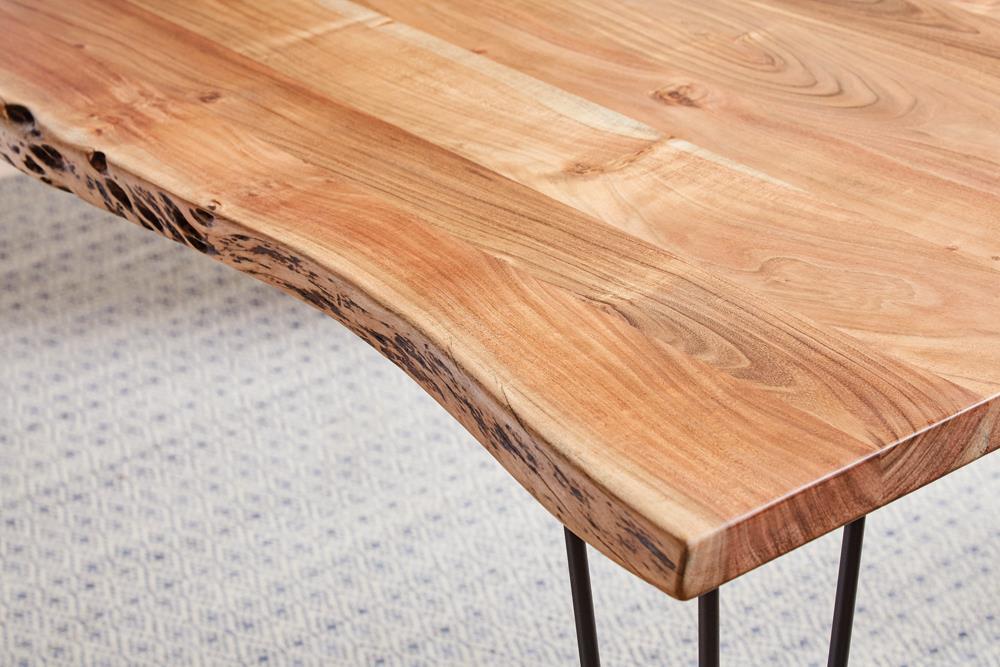 Sherman Rectangular Dining Table Natural Acacia and Matte Black - Imperial Furniture (Las Vegas, NV) - Multi Location