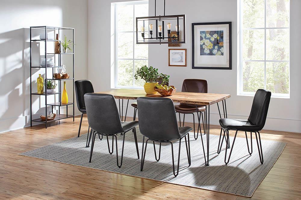 Sherman Rectangular Dining Table Natural Acacia and Matte Black - Imperial Furniture (Las Vegas, NV) - Multi Location