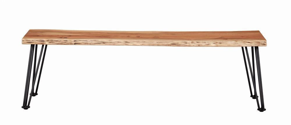 Sherman Bench Natural Acacia and Matte Black - Imperial Furniture (Las Vegas, NV) - Multi Location