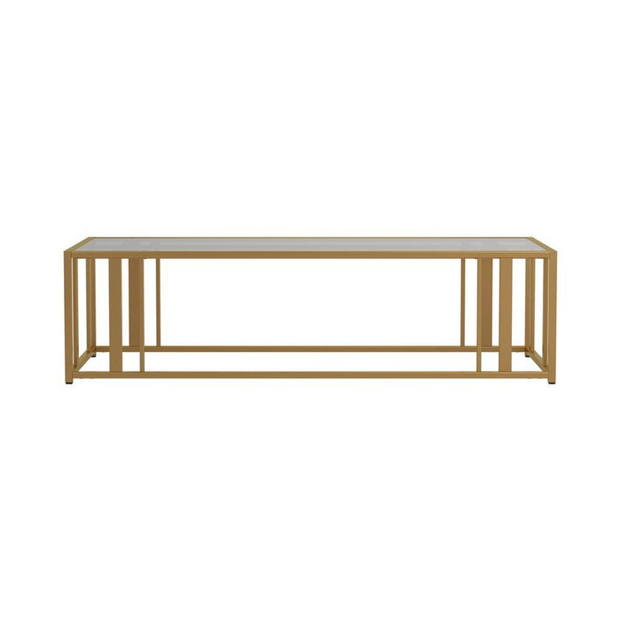 Adri Metal Frame Coffee Table Matte Brass - Imperial Furniture (Las Vegas, NV) - Multi Location