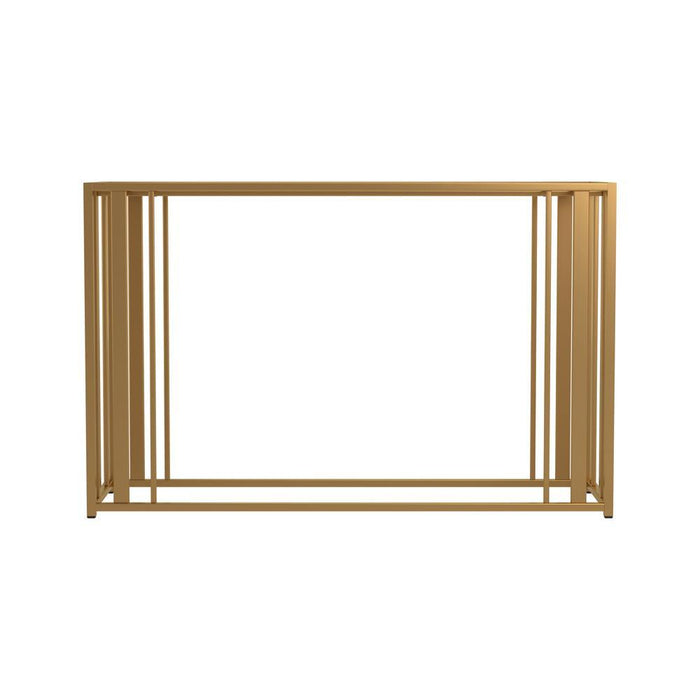 Adri Metal Frame Sofa Table Matte Brass - Imperial Furniture (Las Vegas, NV) - Multi Location