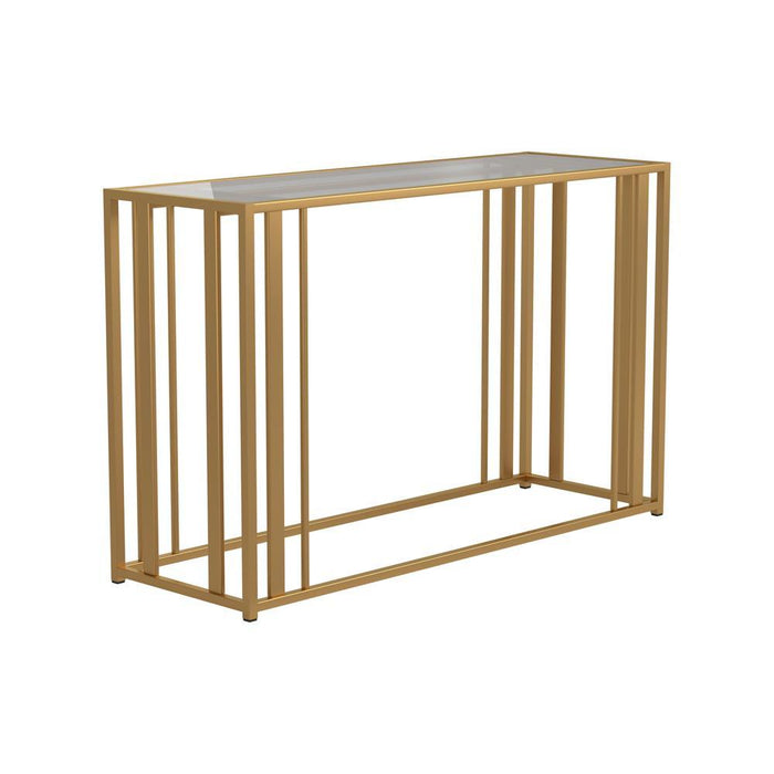 Adri Metal Frame Sofa Table Matte Brass - Imperial Furniture (Las Vegas, NV) - Multi Location