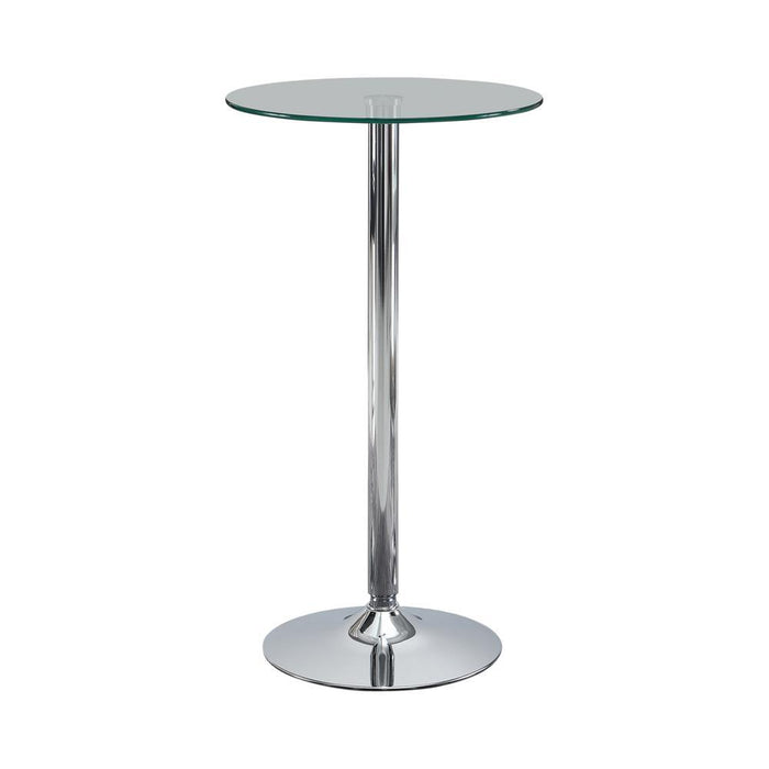 Abiline Glass Top Round Bar Table Chrome - Imperial Furniture (Las Vegas, NV) - Multi Location