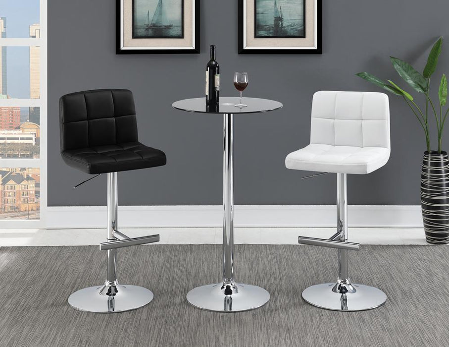 Lenny Adjustable Bar Stools Chrome and White (Set of 2) - Imperial Furniture (Las Vegas, NV) - Multi Location
