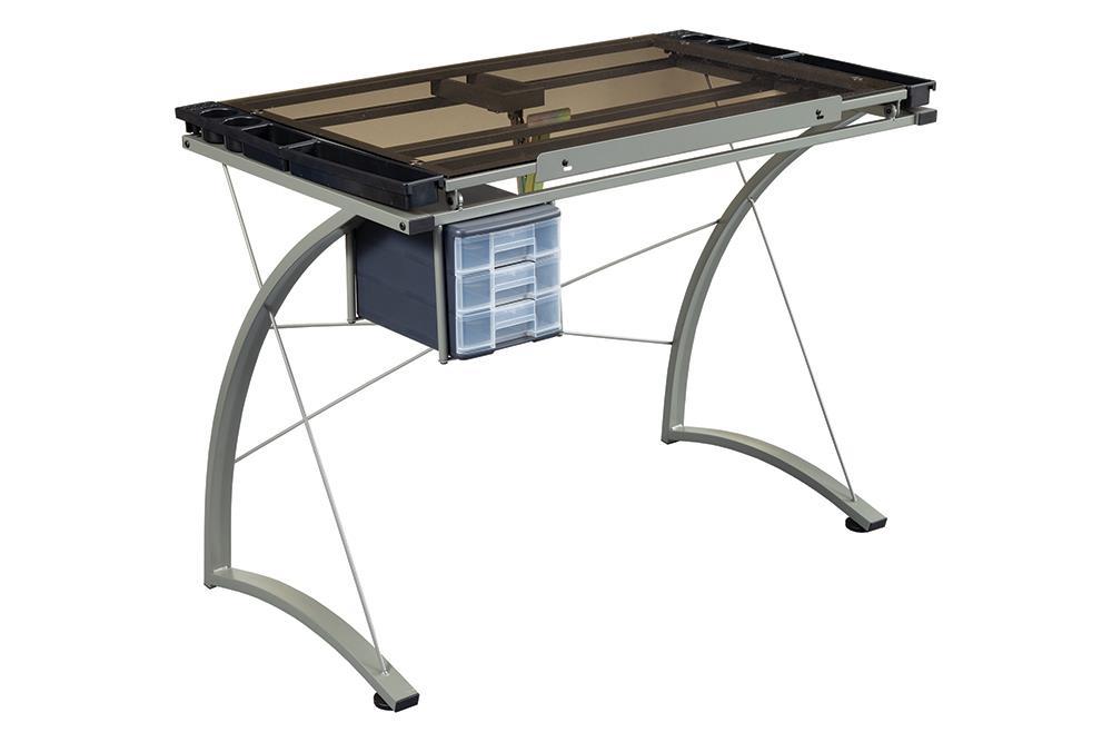 Melo 3-Drawer Drafting Desk Champagne - Imperial Furniture (Las Vegas, NV) - Multi Location