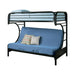 Montgomery Twin Over Futon Bunk Bed Glossy Black - Imperial Furniture (Las Vegas, NV) - Multi Location