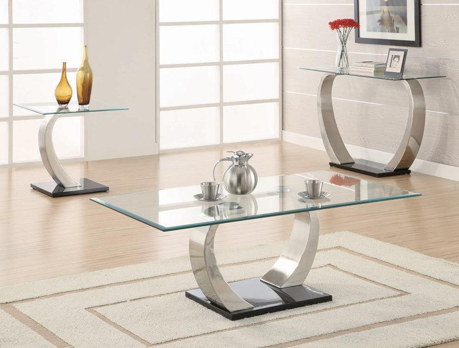 Pruitt Glass Top End Table Clear and Satin - Imperial Furniture (Las Vegas, NV) - Multi Location