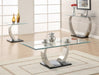 Pruitt Glass Top End Table Clear and Satin - Imperial Furniture (Las Vegas, NV) - Multi Location