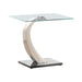 Pruitt Glass Top End Table Clear and Satin - Imperial Furniture (Las Vegas, NV) - Multi Location