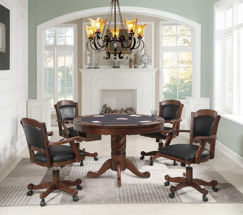 Turk 3-in-1 Round Pedestal Game Table Tobacco - Imperial Furniture (Las Vegas, NV) - Multi Location