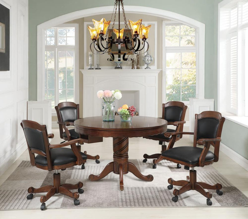 Turk 3-in-1 Round Pedestal Game Table Tobacco - Imperial Furniture (Las Vegas, NV) - Multi Location