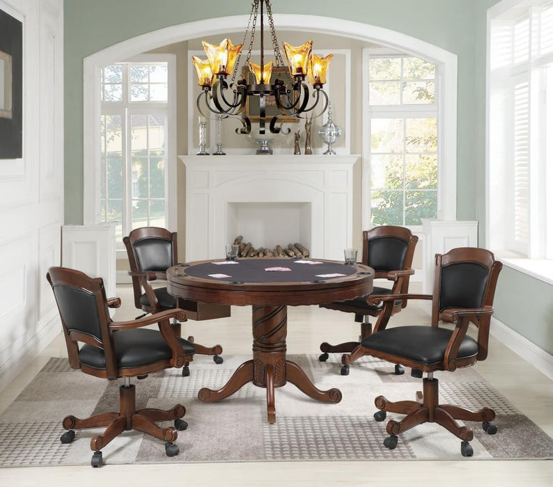 Turk Game Chair with Casters Black and Tobacco - Imperial Furniture (Las Vegas, NV) - Multi Location