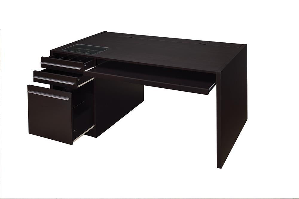 Halston 3-drawer Connect-it Office Desk Cappuccino - Imperial Furniture (Las Vegas, NV) - Multi Location