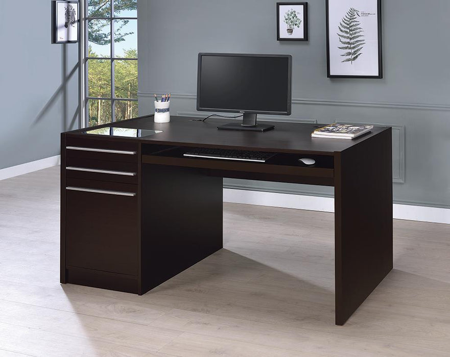Halston 3-drawer Connect-it Office Desk Cappuccino - Imperial Furniture (Las Vegas, NV) - Multi Location