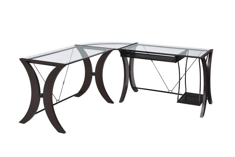 Monterey 3-piece L-shaped Computer Desk Set Cappuccino - Imperial Furniture (Las Vegas, NV) - Multi Location