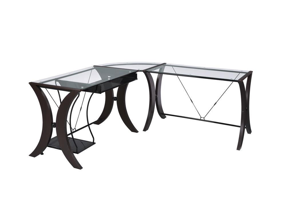 Monterey 3-piece L-shaped Computer Desk Set Cappuccino - Imperial Furniture (Las Vegas, NV) - Multi Location