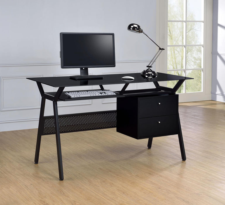 Weaving 2-drawer Computer Desk Black - Imperial Furniture (Las Vegas, NV) - Multi Location