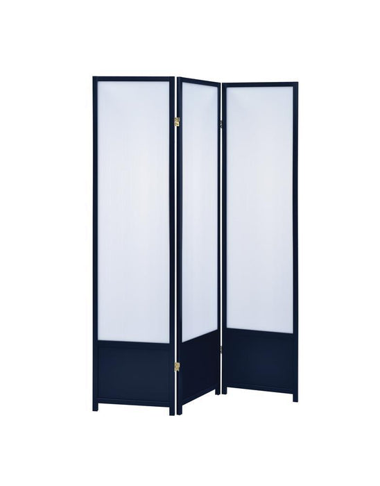 Calix 3-panel Folding Floor Screen Translucent and Black - Imperial Furniture (Las Vegas, NV) - Multi Location