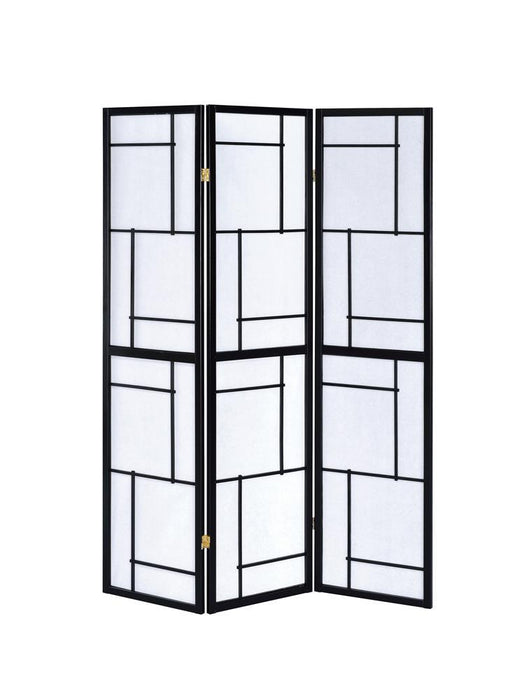 Damis 3-panel Folding Floor Screen Black and White - Imperial Furniture (Las Vegas, NV) - Multi Location