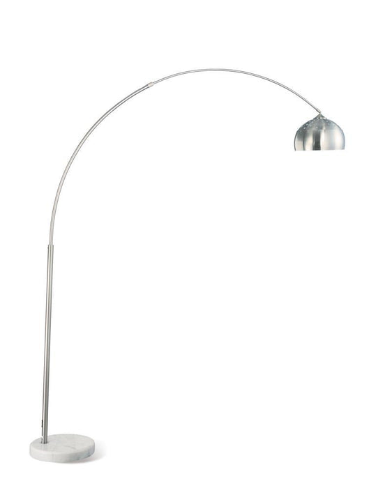 Krester Arched Floor Lamp Brushed Steel and Chrome - Imperial Furniture (Las Vegas, NV) - Multi Location