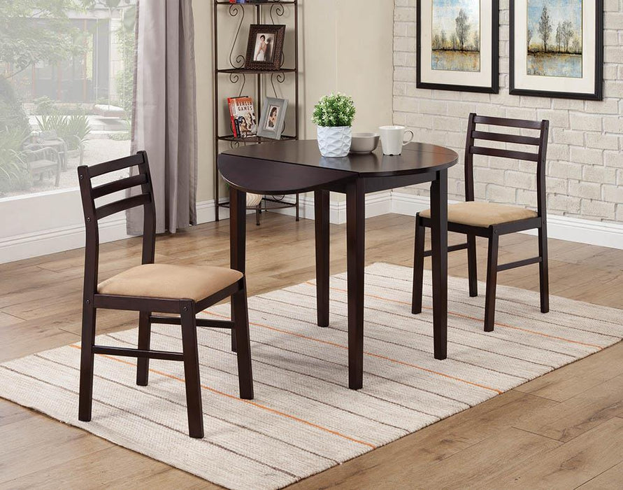 Bucknell 3-piece Dining Set with Drop Leaf Cappuccino and Tan - Imperial Furniture (Las Vegas, NV) - Multi Location