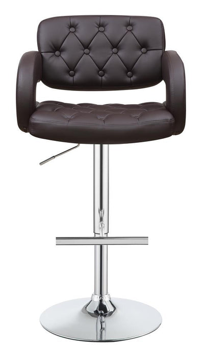 Brandi Adjustable Bar Stool Chrome and Brown - Imperial Furniture (Las Vegas, NV) - Multi Location