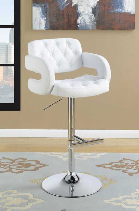Brandi Adjustable Bar Stool Chrome and White - Imperial Furniture (Las Vegas, NV) - Multi Location