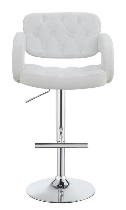 Brandi Adjustable Bar Stool Chrome and White - Imperial Furniture (Las Vegas, NV) - Multi Location