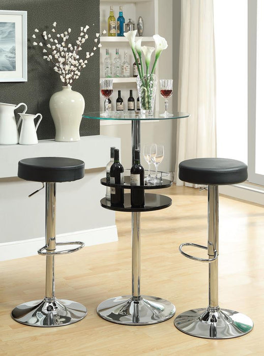Ramses 29" Adjustable Bar Stool Chrome and Black - Imperial Furniture (Las Vegas, NV) - Multi Location