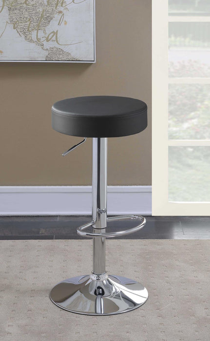Ramses 29" Adjustable Bar Stool Chrome and Black - Imperial Furniture (Las Vegas, NV) - Multi Location