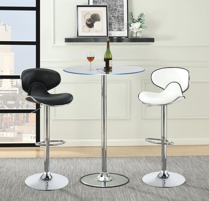Edenton Upholstered Adjustable Height Bar Stools Black and Chrome (Set of 2) - Imperial Furniture (Las Vegas, NV) - Multi Location
