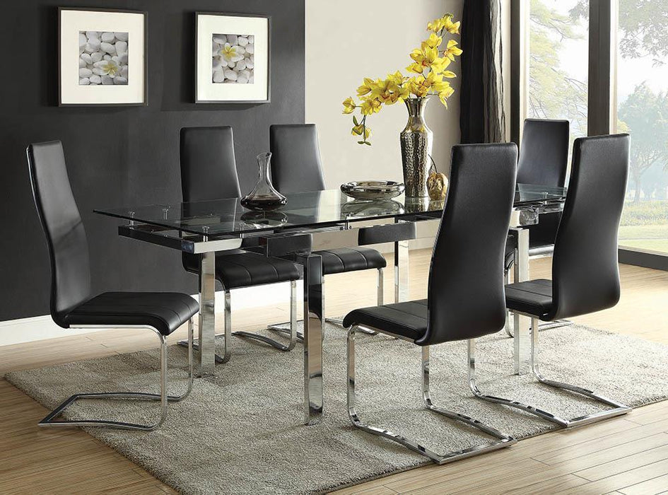 Montclair High Back Dining Chairs Black and Chrome (Set of 4) - Imperial Furniture (Las Vegas, NV) - Multi Location