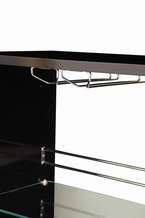 Adolfo 3-tier Bar Table Glossy Black and Clear - Imperial Furniture (Las Vegas, NV) - Multi Location